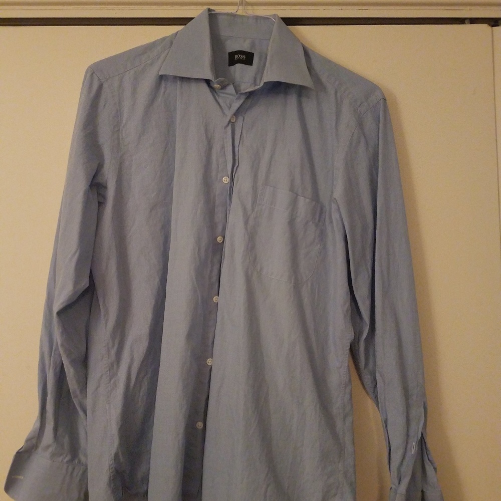 Hugo Boss Mens Light Blue Button Down (15 3/4-40)